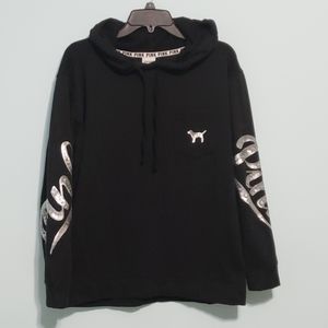 Victoria Secret Pink black sequin hoodie